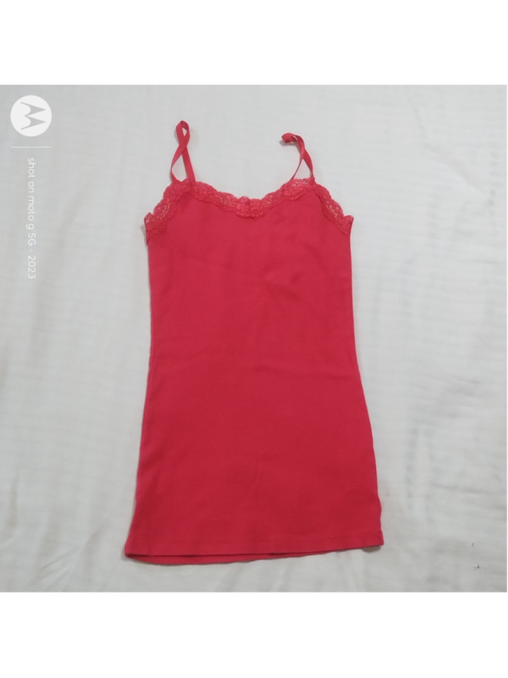 Faded Glory Vintage Y2K Women's Pink Lace Trim Camisole Tank Top Size 12 adult S